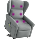 vidaXL masažni naslanjač s funkcijo vstajanja svetlo sivo blago | Shoptok.si