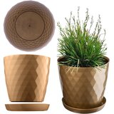 KADAX Plastični cvetlični lonec s stojalom, pokrov za cvetlični lonec, 18 cm, zlat, (5000346529) u