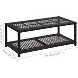  Klupa za obuću crna 80 x 40 x 30 cm od poliratana | shoptok.hr