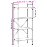  Regal za knjige 4 razine boja hrasta 56x31,5x138,5 cm drveni | shoptok.hr