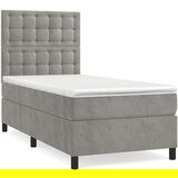 Box spring postelja z vzmetnico svetlo siva 80x200 cm žamet, (20846605) | Shoptok.si