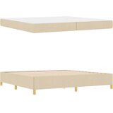  Krevetna konstrukcija s madracem Krema 200 x 200 cm tkanina | shoptok.hr