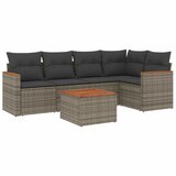  6-dijelni set vrtnih sofa od poliratana s jastucima sivi | shoptok.hr