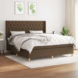  Box spring postelja z vzmetnico temno rjava 160x200 cm blago, (20899395) | Shoptok.si