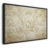  Slika - Botanical Motif with Leaves and Vines in Sand Colors 60x40 U crnom drvenom okviru | shoptok.hr