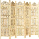 vidaXL Ročno izrezljan paravan 5-delni 200x165 cm trden mangov les | Shoptok.si