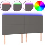 Maison Chic led posteljno vzglavje - vzglavna omarica - nočna omarica sivo 160x5x118/128 cm umetno usnje, (21708675) Cene