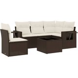  6-dijelni set vrtnih sofa od poliratana s jastucima smeđi | shoptok.hr