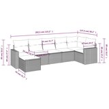  7-dijelni set vrtnih sofa od poliratana s jastucima crni | shoptok.hr