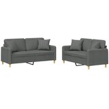  2-dijelni set sofa s jastucima tamnosivi od tkanine | shoptok.hr