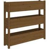 Maison Chic Visoka greda - Greda - Cvetlični Lonec medeno rjava 112x25x104,5 cm trdna borovina, (21788864) Cene
