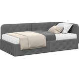  Kutni okvir kreveta Tamno siva 90 x 190 cm tkanina | shoptok.hr