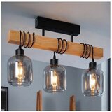 Brilagi Plafonski luster WOOD GLASS 3xE27/60W/230V borovina/crna/dimljeno-siva Cene