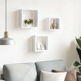  Kockaste zidne police 3 kom bijele MDF | Eponuda.com
