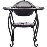  Ognjišče z mizico črn in bel mozaik 68 cm keramika | Shoptok.si
