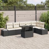vidaXL Vrtni kavč Set 7 Bež Ratan Zunanje pohištvo Pravokoten, (22064810) | Shoptok.si