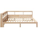 Knjižna postelja brez vzmetnice 200x200 cm trdna borovina | Shoptok.si
