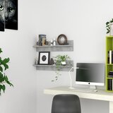 vidaXL Stenska polica 2 kosa betonsko siva 80x11,5x18 cm iverna plošča | Shoptok.si
