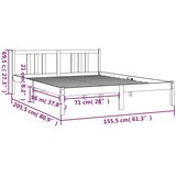  Okvir za krevet od masivnog drva crni 150 x 200 cm veliki | shoptok.hr