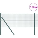vidaXL varjena žičnata ograja z 7 stebri, Zelena 0.4x10 m, Jeklo | Shoptok.si