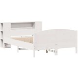  Krevet s regalom z knjige bez madraca bijeli 120x200cm borovina | shoptok.hr