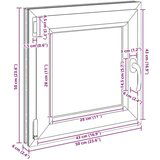 vidaXL podrumski prozor "RISOR" 50x50 cm Okretno-nagibni DIN lijevi bijeli | shoptok.hr