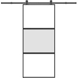  Klizna vrata s priborom 90 x 205 cm kaljeno staklo i aluminij | shoptok.hr