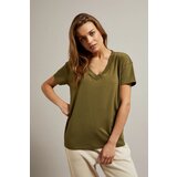 Moodo Women's V-neck T-shirt - olive Cijene