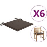 vidaXL jastuci za vrtne stolice 6 kom smeđe-sivi 50x50x3 cm od tkanine Cijene