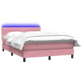  s oprugama i madracem LED ružičasti 160x210 cm baršunasti | shoptok.hr