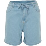 Trendyol Curve Plus Size Shorts & Bermuda - Navy blue - High Waist | Shoptok.si