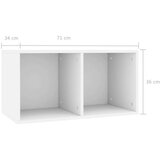  Škatla za shranjevanje plošč bela 71x34x36 cm konstruiran les, (20619960) | Shoptok.si