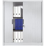 C+P Omara z rolojem, vodoravne žaluzije, VxŠxG 1345 x 1200 x 420 mm, 3 police, 3,5 prostorov za mape, svetlo siva | Shoptok.si