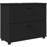 vidaXL Kopalniška omarica Črna 76.5 x 35 x 64 cm Konstruiran les | Shoptok.si