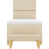vidaXL Postelja z vzmetnico in klopi kremna 90x200 cm tkanina, (22083909) | Shoptok.si