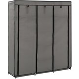 vidaXL Garderobna omara s predelki in palicami siva 150x45x175cm blago, (20621280) | Shoptok.si