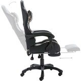 vidaXL Racing stol z oporo za noge črno in kamuflažno umetno usnje | Shoptok.si