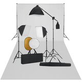 vidaXL Foto studijski komplet s softboxi, ozadjem in odbojnikom | Shoptok.si