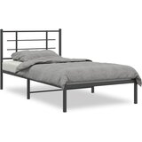  The Living Store Kovinski posteljni okvir z vzglavjem črn 100x190 cm - Posteljni Okvir, (21498179) | Shoptok.si