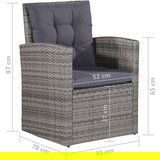 Poli 6-dijelna vrtna garnitura od poliratana s jastucima siva | shoptok.hr