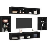  Set TV komoda S LED lampica 8 pcs Crni hrast Konstruirano drvo | shoptok.hr