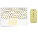 Bluetooth tipkovnica z okroglimi tipkami in sledilno ploščico + Bluetooth miška Yellow, (5000130762)