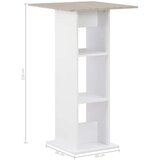 vidaXL Barska miza bela in betonska 60x60x110 cm | Shoptok.si