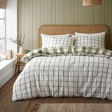 Catherine Lansfield Zelena flanelna posteljnina za zakonsko posteljo 200x200 cm Gingham Check – | Shoptok.si