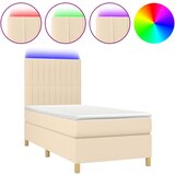  The Living Store Box spring postelja z vzmetnico LED krem 100x200 cm blago - Box Spring Postelja, (21502809) | Shoptok.si