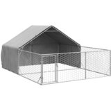  Vanjska kućica za pse sa stazom 4x3x1,9 m pocinčani čelik | Shoptok.si