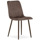 Lava stolica - tamnosmeđi baršun / noge od oraha x 1 | shoptok.hr