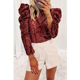 Fenzy Eleganten Top Z Bleščicami, Bordo | Shoptok.si