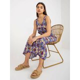 Fashion Hunters Purple summer dress with FRESH MADE patterns Cene