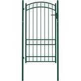  Vrata za ogradu EMMEN s lučnim vrhom čelik 100x123,5 cm zelena | Eponuda.com